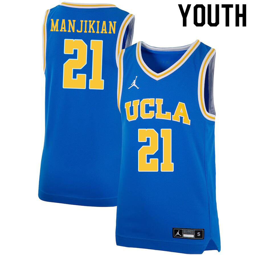 Jordan Brand Youth #21 Evan Manjikian UCLA Bruins College Basketball Jerseys Sale-Blue